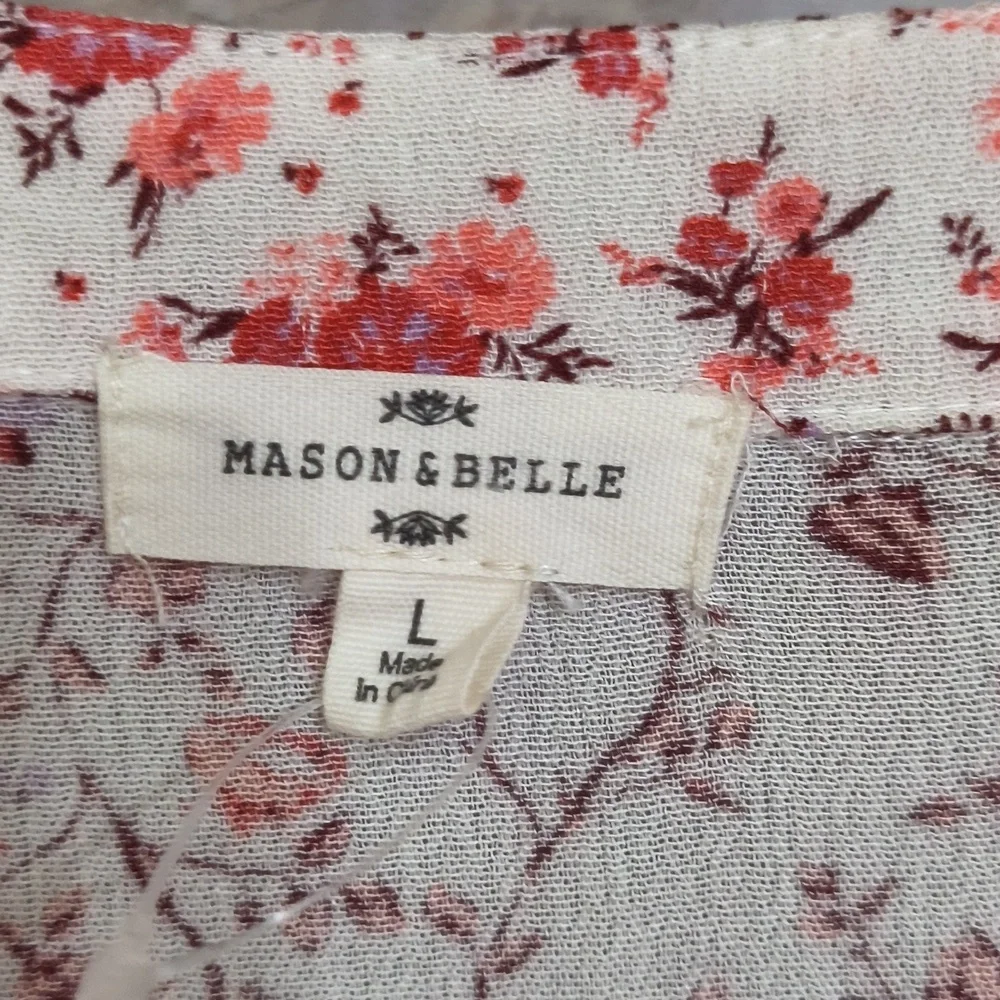 Bohemian Floral Print Top Size Large Cottagecore Feminine Western Casual - Picture 4 of 7